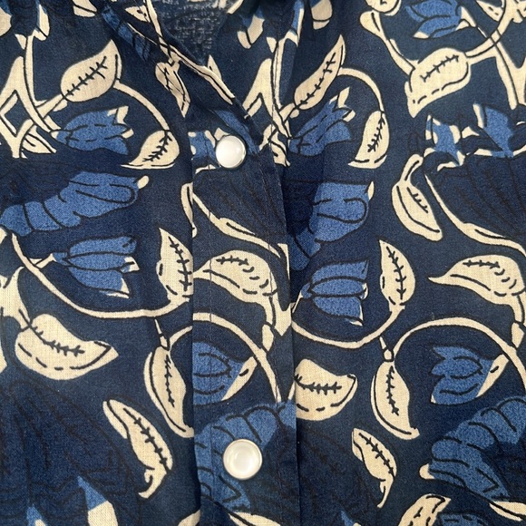 Sezane Blue Floral Button Down Shirt - Picture 9 of 11